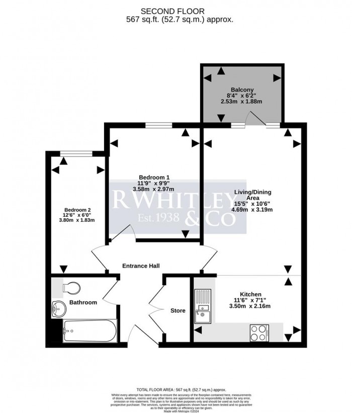 Floorplan for Rowlock House, Trout Road, Yiewsley, West Drayton